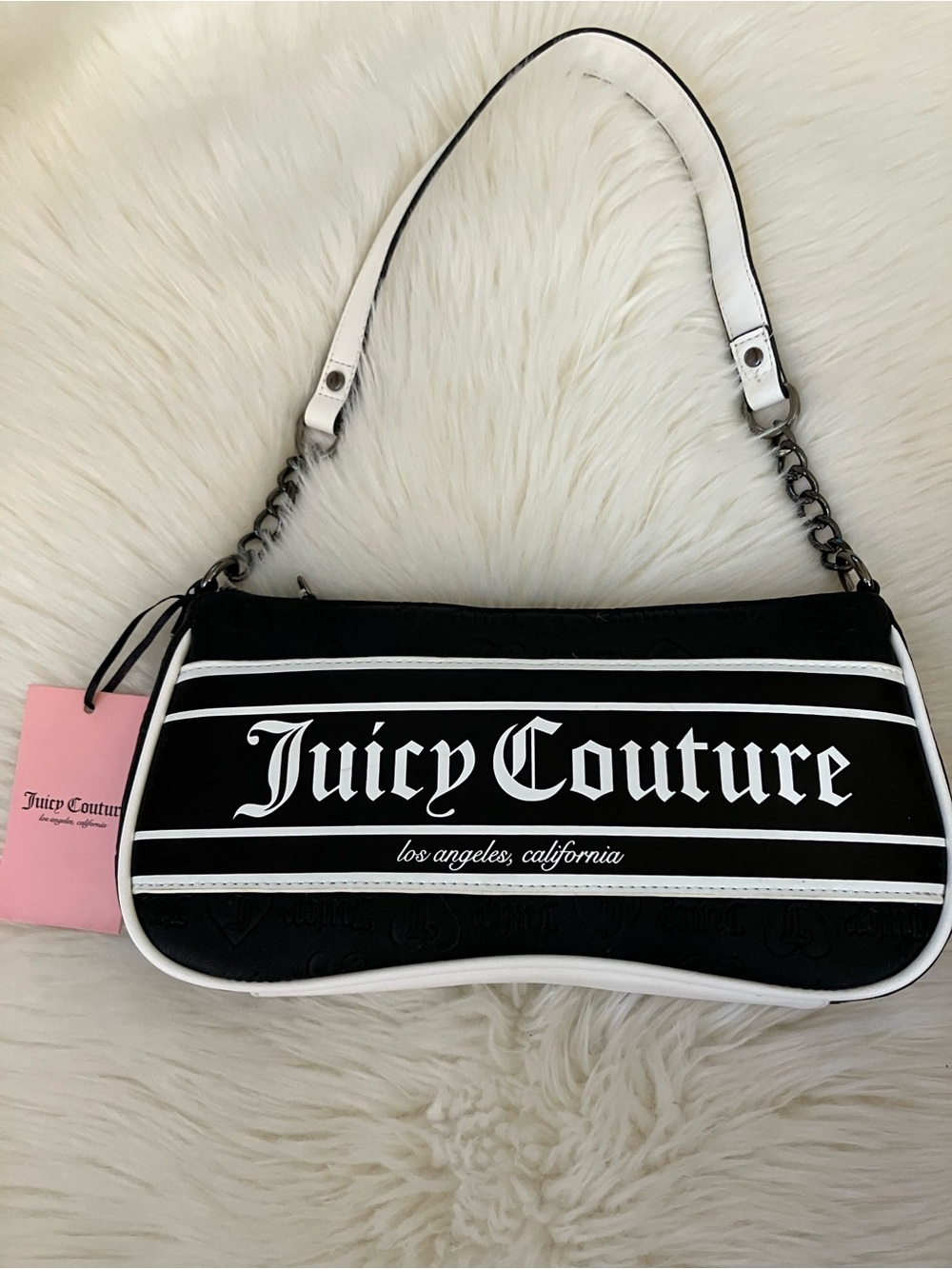 JUICY COUTURE J Heart Logo Fashionista Shoulder Bag Purse Liquorice NEW NWT